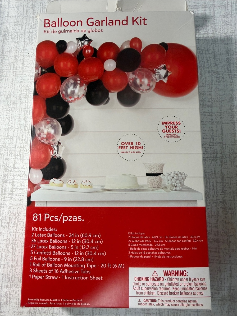 Balloon Garland Kit - Red & Black Party Balloons
